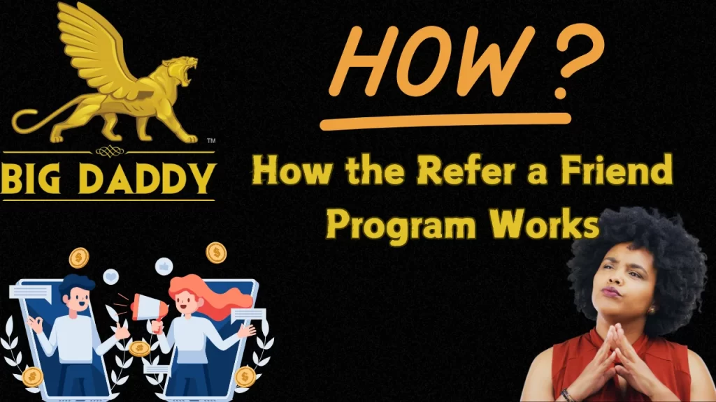 illustration text 'how to refer a friend program works'