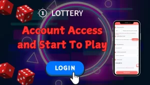 illustration text 'A1 Lottery Login Guide: Account Access and Start To Play'